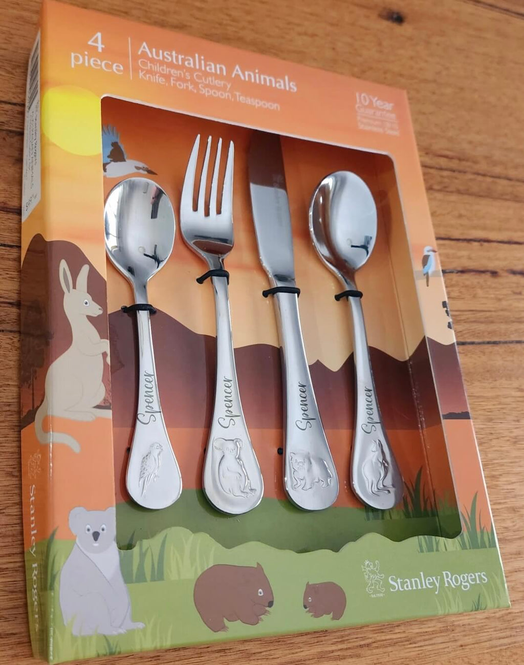 Stanley Rogers Australian Animals | Personalised Engraved Children's Cutlery Set 4-Piece