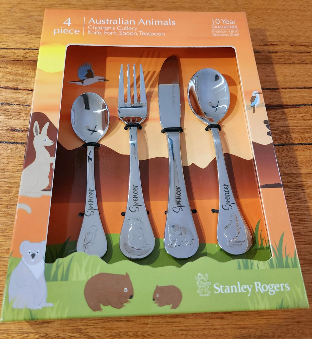 Stanley Rogers Australian Animals – Personalised Children’s Cutlery Set (4-Piece)