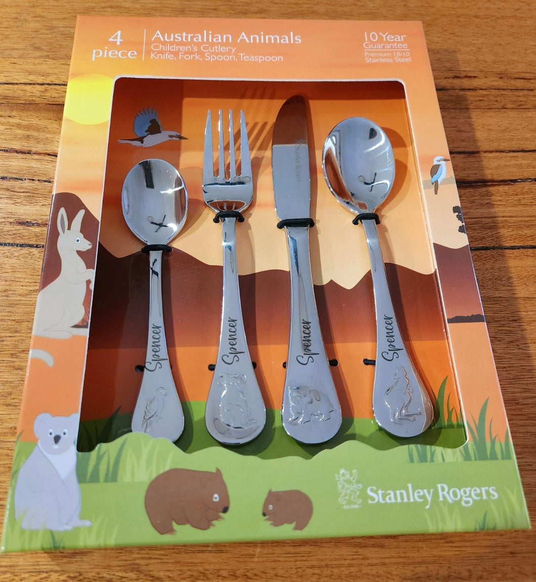 Stanley Rogers Australian Animals – Personalised Children’s Cutlery Set (4-Piece)