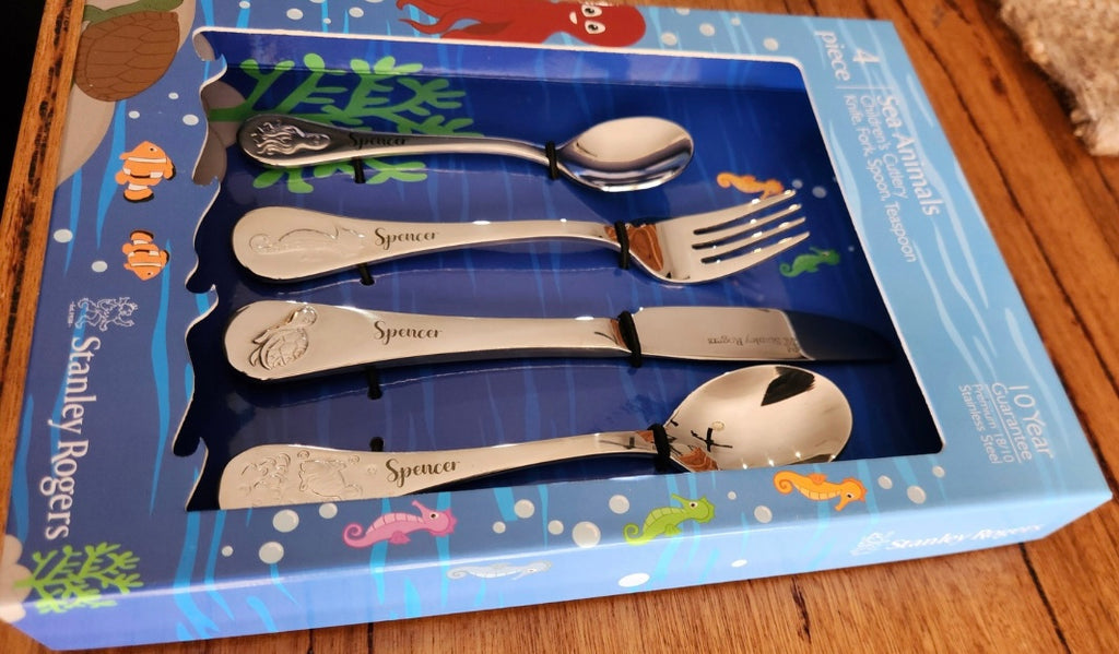 Stanley Rogers Sea Animals – Personalized Children’s Cutlery Set (4-Piece)