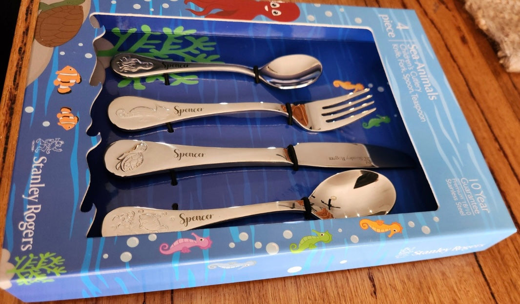 Stanley Rogers Sea Animals – Personalized Children’s Cutlery Set (4-Piece)