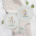 Peter Rabbit children's dinnerware set - two plates and mug with Peter Rabbit design, kids gift set, Little Cutlery Australia