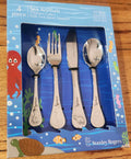 Stanley Rogers Sea Animals personalised engraved children's cutlery set - 4 piece stainless steel knife fork spoon and teaspoon, Little Cutlery Australia