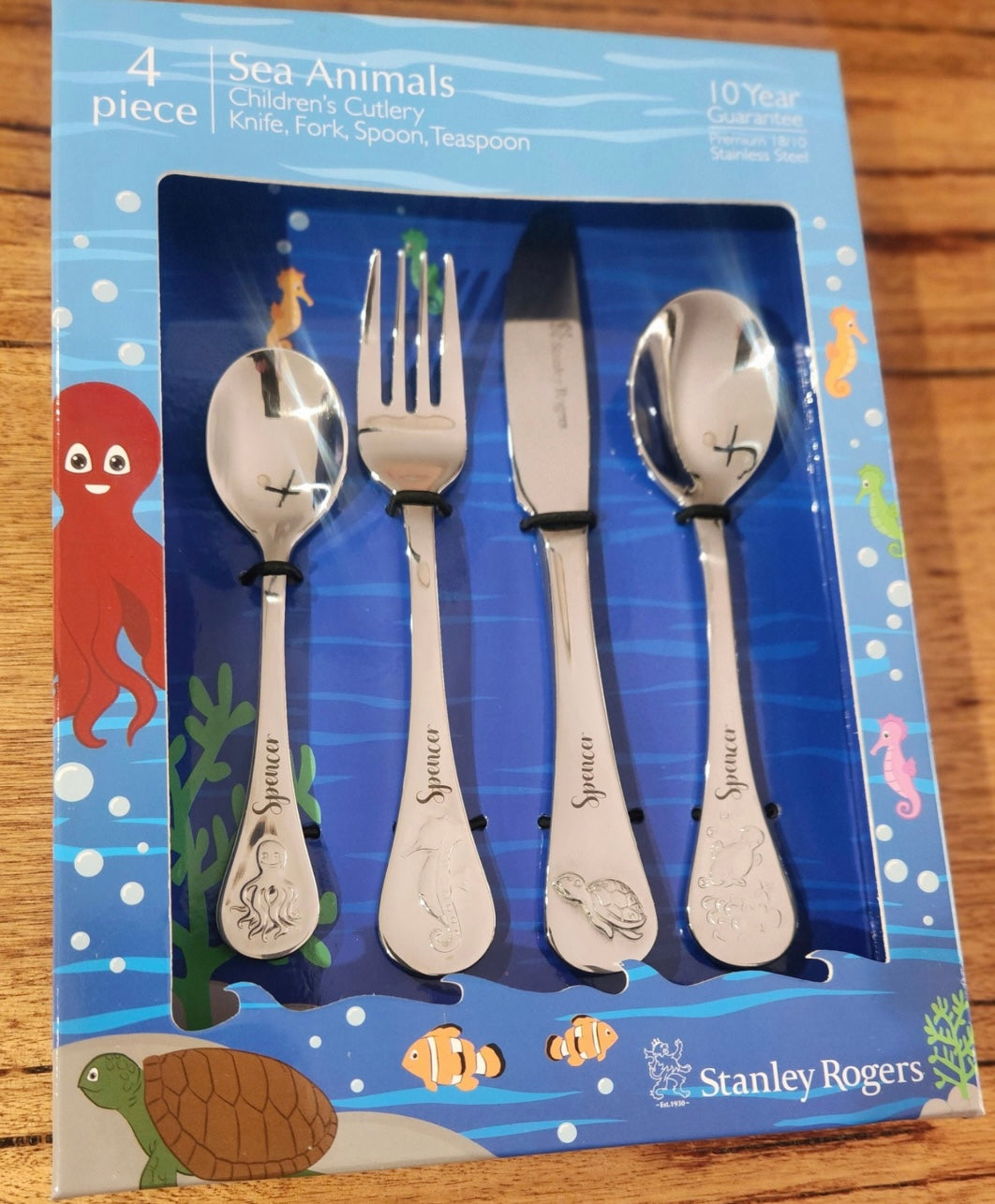 Stanley Rogers Sea Animals – Personalized Children’s Cutlery Set (4-Piece)