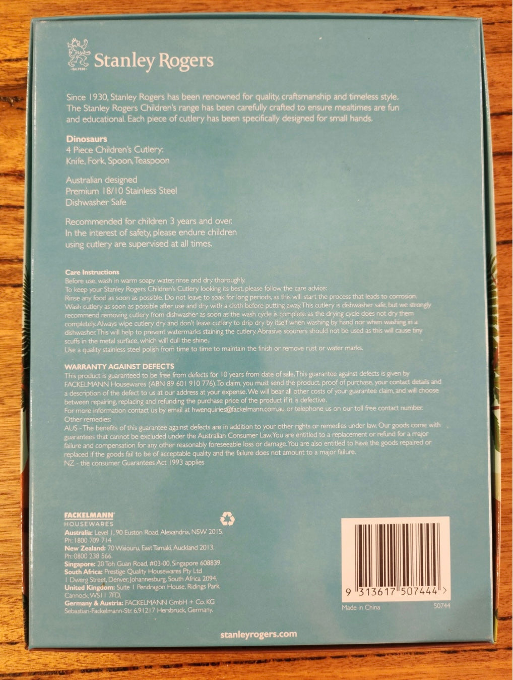 Stanley Rogers Dinosaur – Personalized Children’s Cutlery Set (4-Piece)