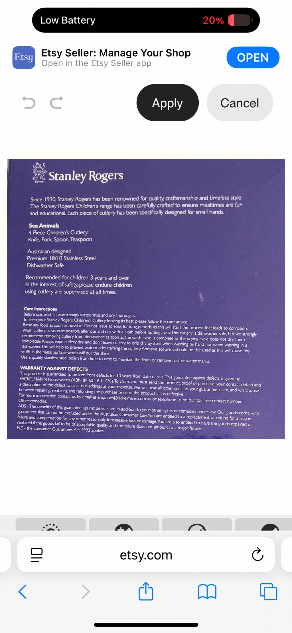 Stanley Rogers Sea Animals – Personalized Children’s Cutlery Set (4-Piece)