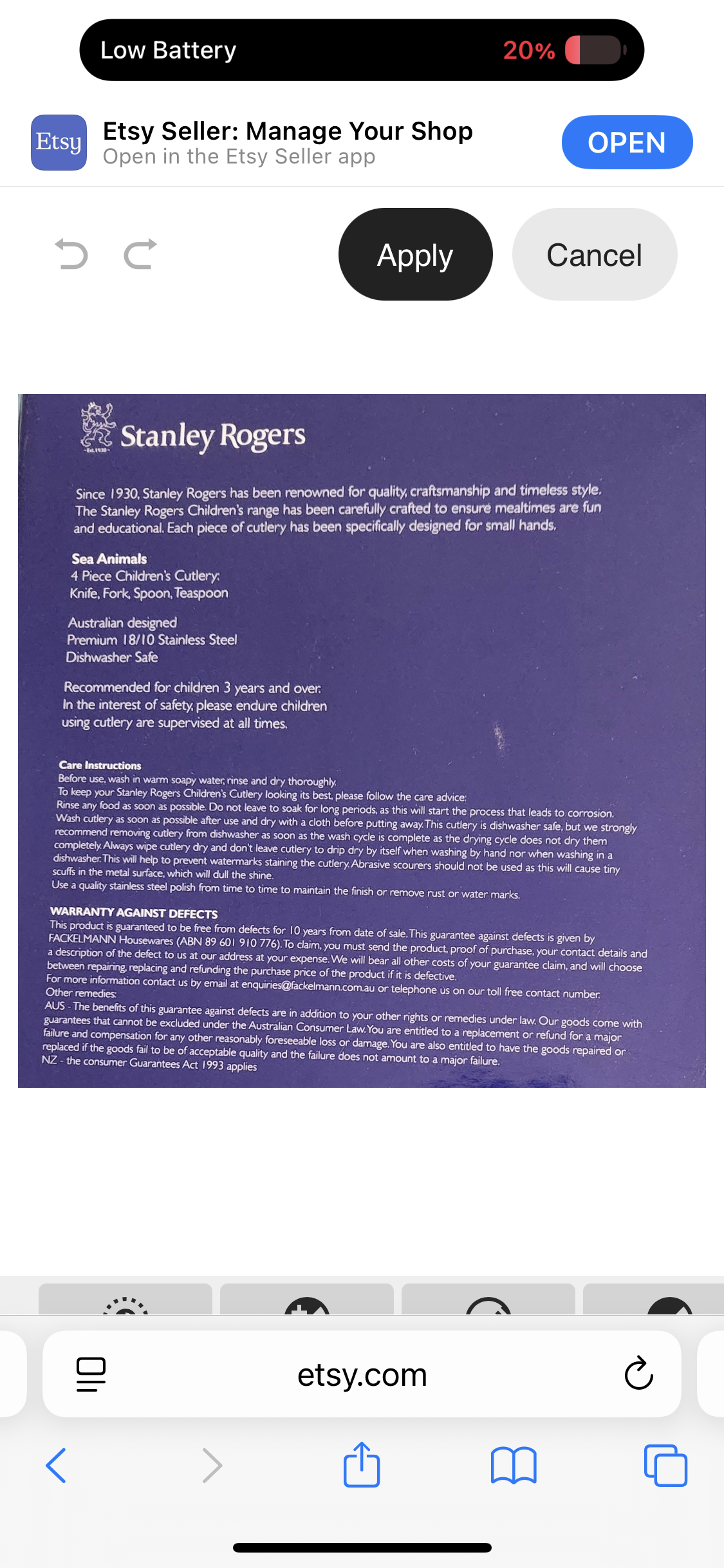 Stanley Rogers Sea Animals – Personalized Children’s Cutlery Set (4-Piece)