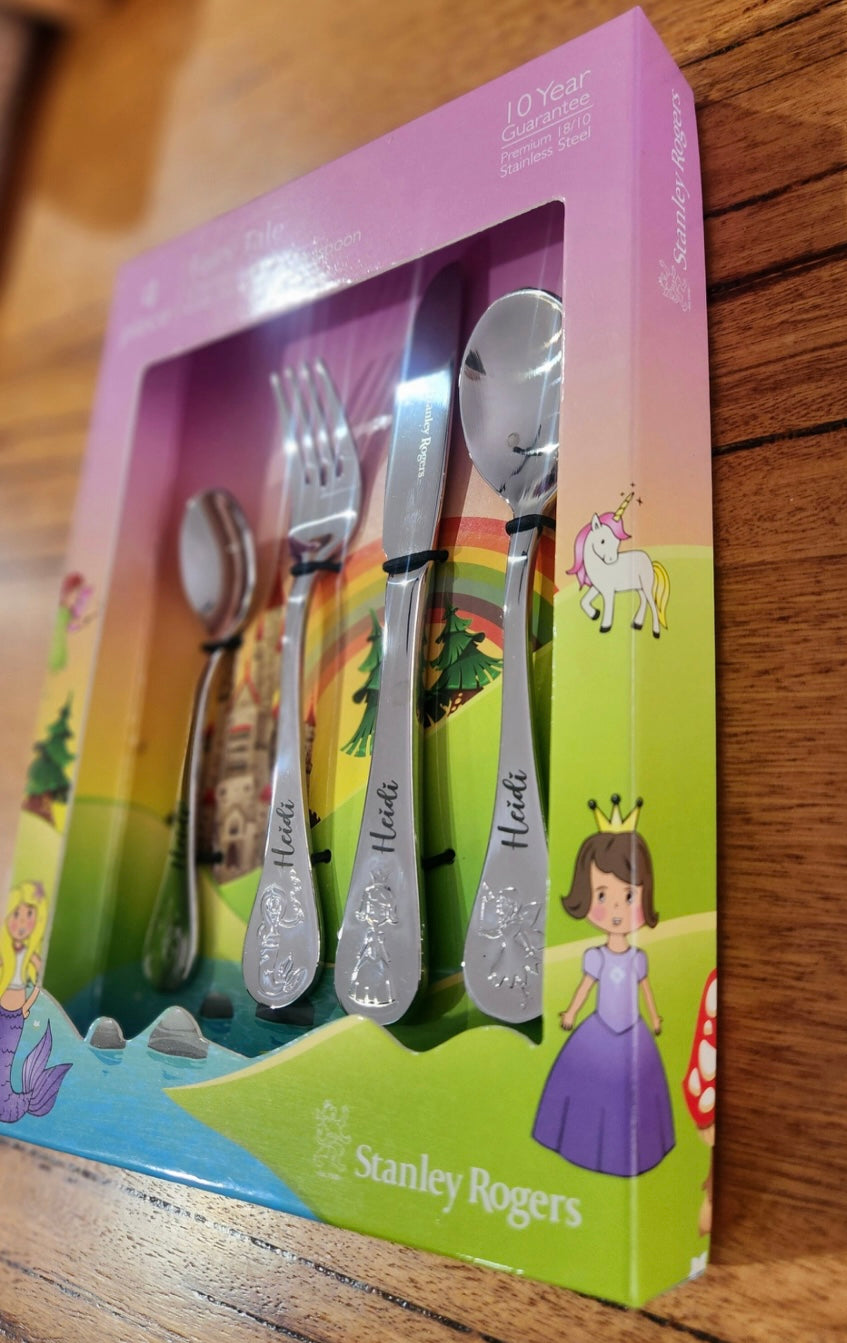 Stanley Rogers Fairy Tale – Personalised Children’s Cutlery Set (4-Piece)