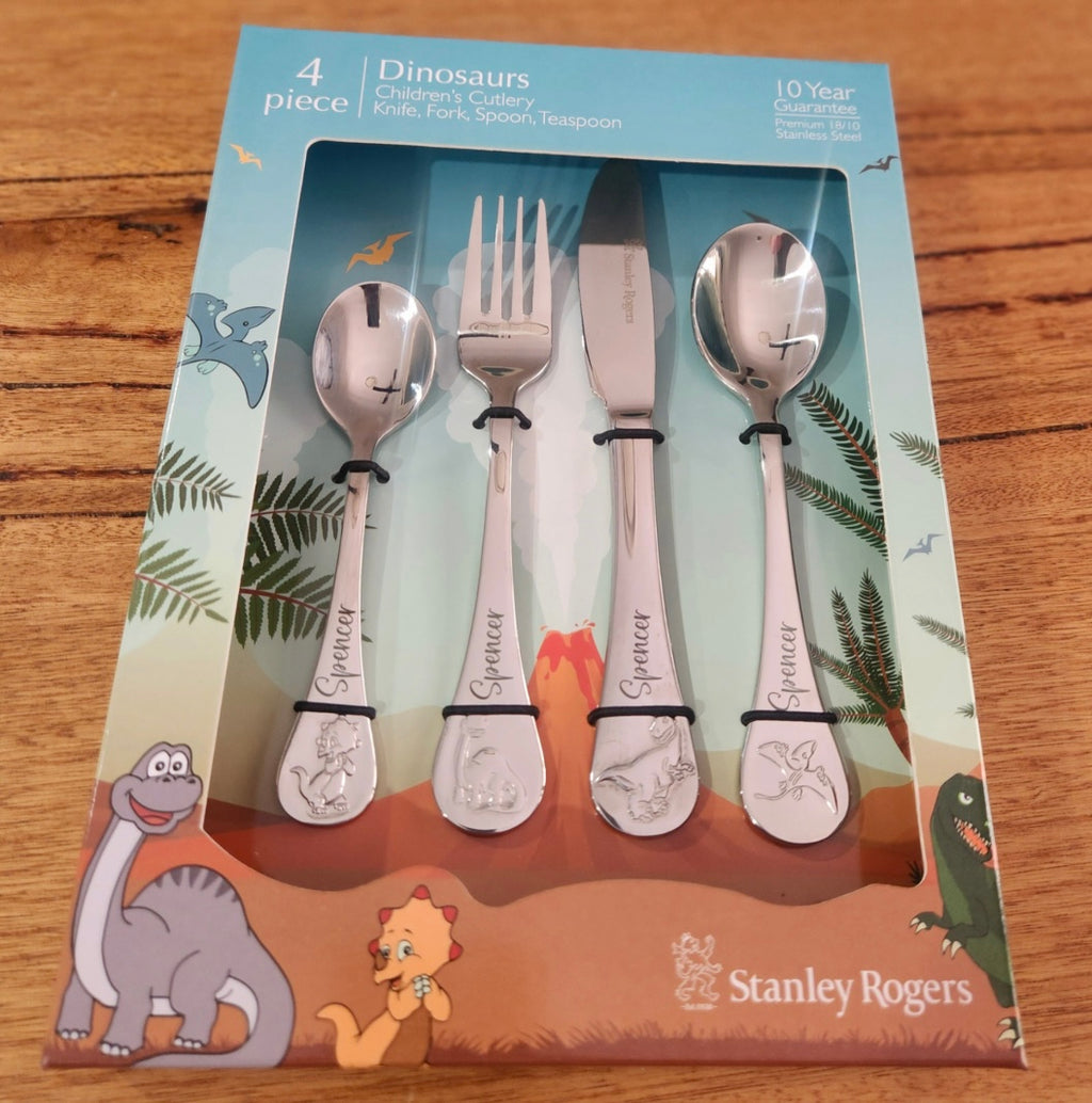 Stanley Rogers Dinosaur – Personalized Children’s Cutlery Set (4-Piece)