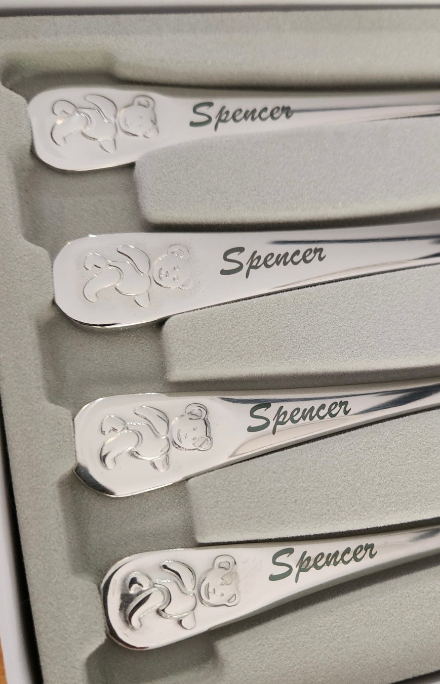 Whitehill Teddy | Personalised Engraved Baby Cutlery Set 4-Piece
