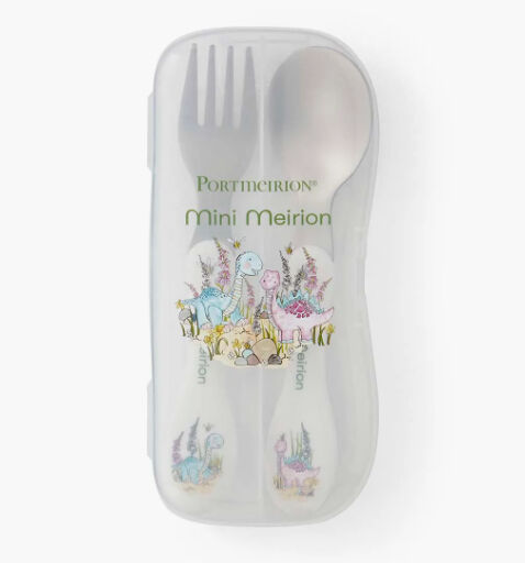 Portmeirion | Mini Meirion Dinosaur Cutlery & Case | 2-Piece Set