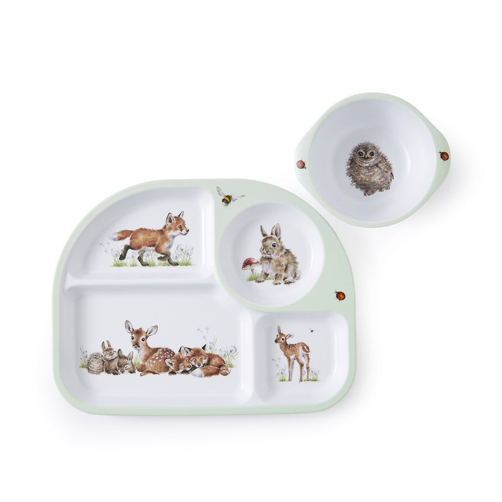 Royal Worcester Wrendale Designs | Children's Divided Plate & Bowl Set 2-Piece