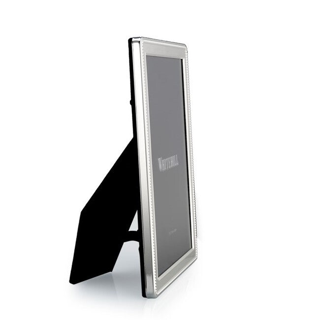 Whitehill Narrow Bead Silver Plated Photo Frame | Tabletop Easel 5x7 inch