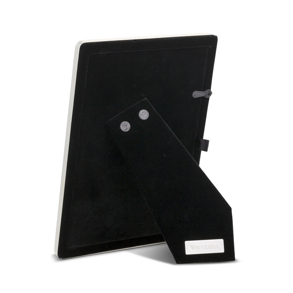 Whitehill Narrow Plain Silver Plated Photo Frame | Tabletop Easel 6x4 inch