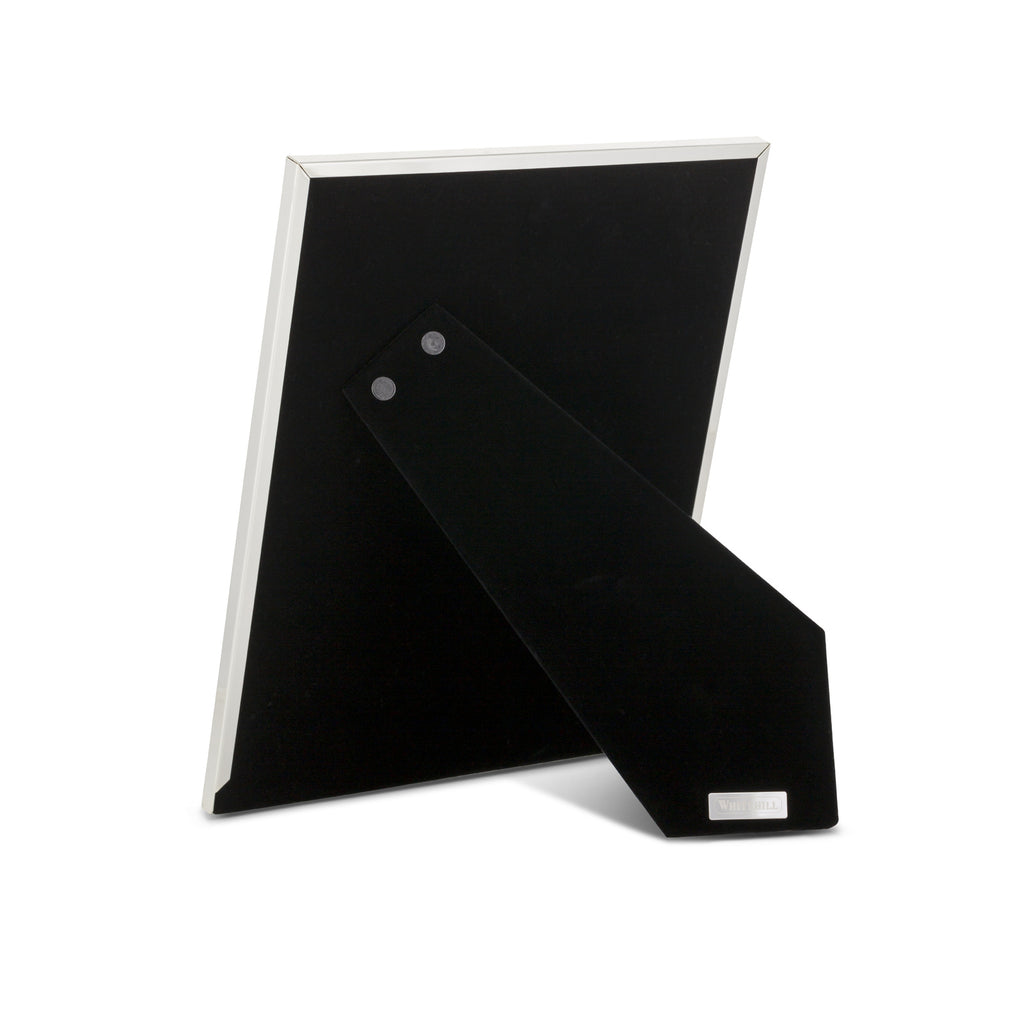 Whitehill Narrow Plain Silver Plated Photo Frame | Tabletop Easel 10x8 inch