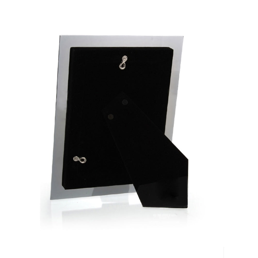 Whitehill Faux Silver Matte Black Photo Frame | Tabletop Easel 4x6 inch