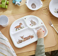 Wrendale Designs Little Wren children's divided plate with woodland animal design - toddler mealtime set with fox rabbit and deer, Little Cutlery Australia